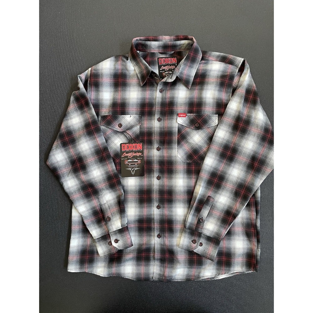 Dixxon Flannel Barrett Jackson Long Sleeve Men's Red Black White Shirt 2XL